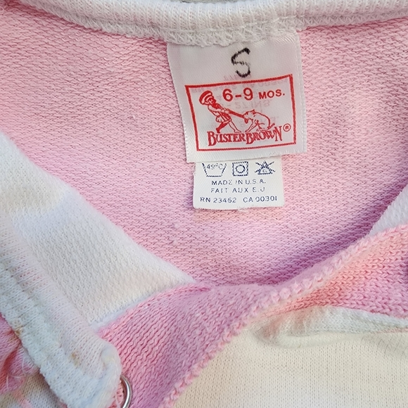 VINTAGE BUSTER BROWN Pink Bunny & Hearts Onesie - Picture 4 of 11